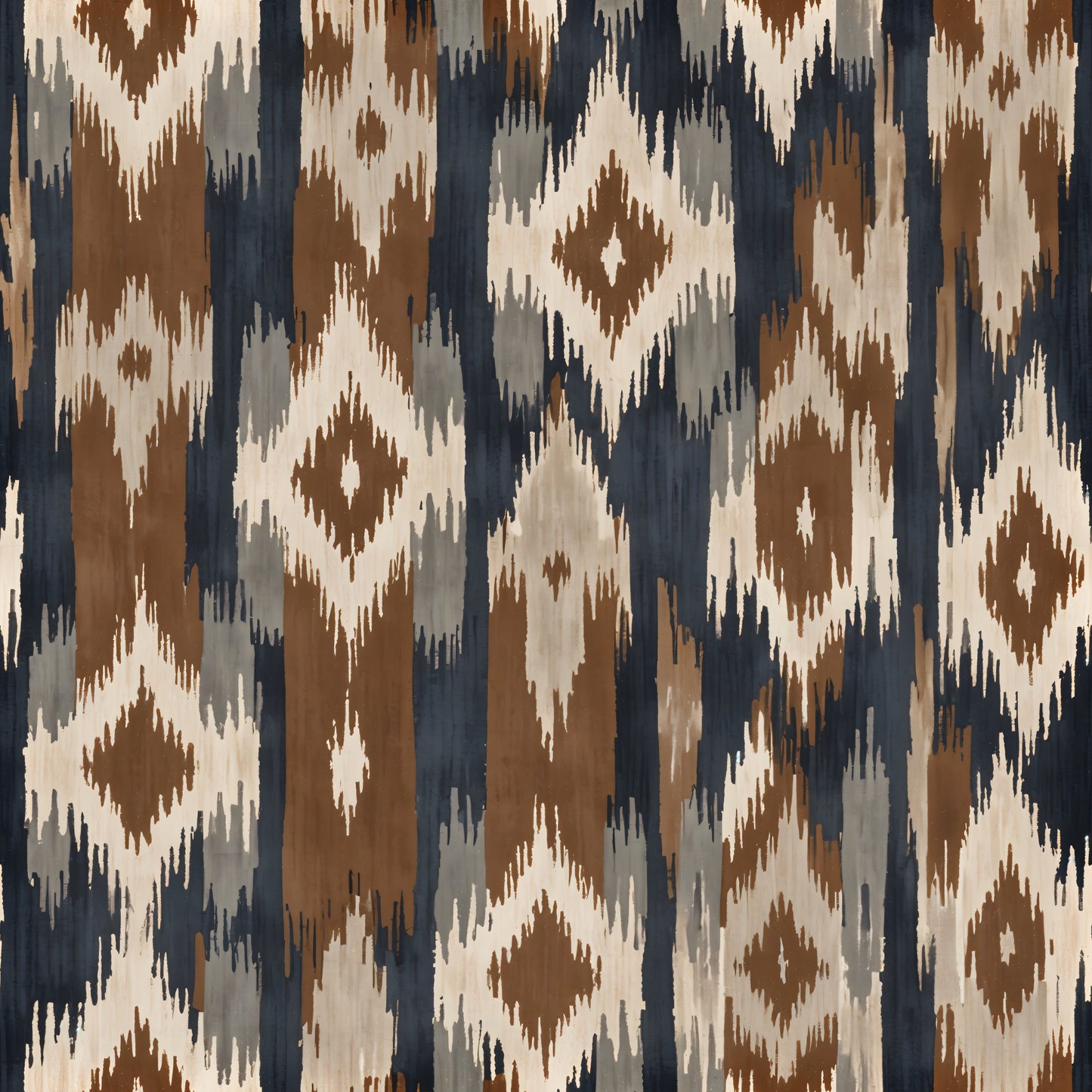 Rustic Ikat Earthtone Wallpaper