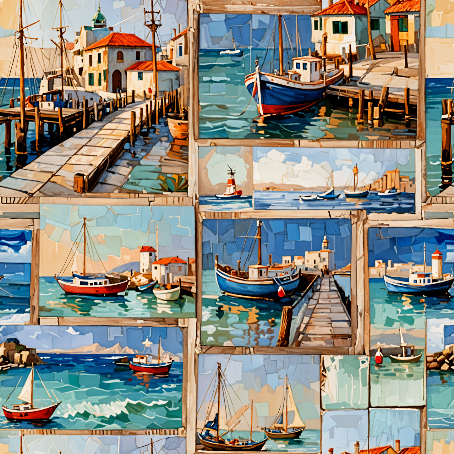Mediterranean Mosaic Blue Wallpaper