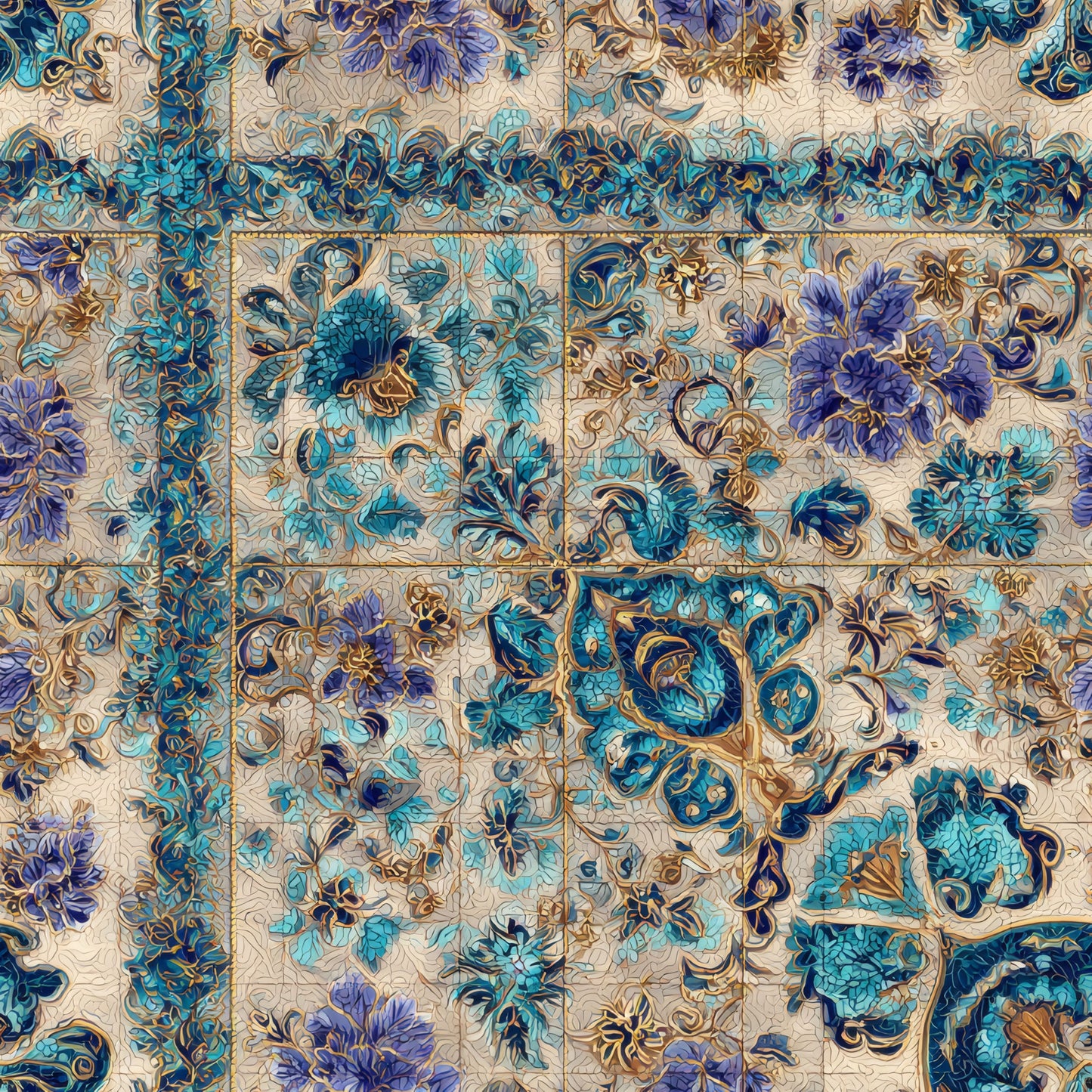 Cobalt Filigree Wallpaper