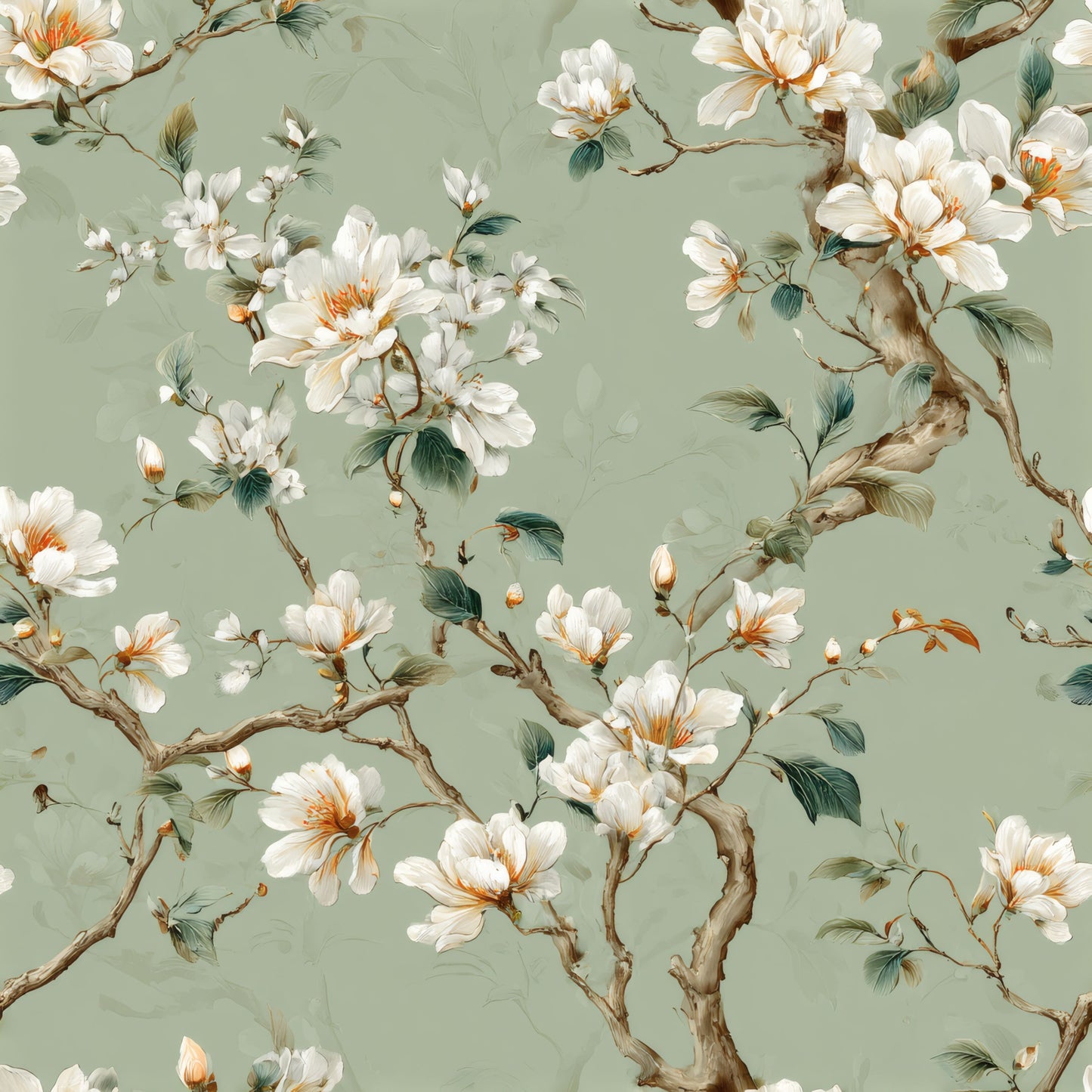 Celadon Magnolia Wallpaper