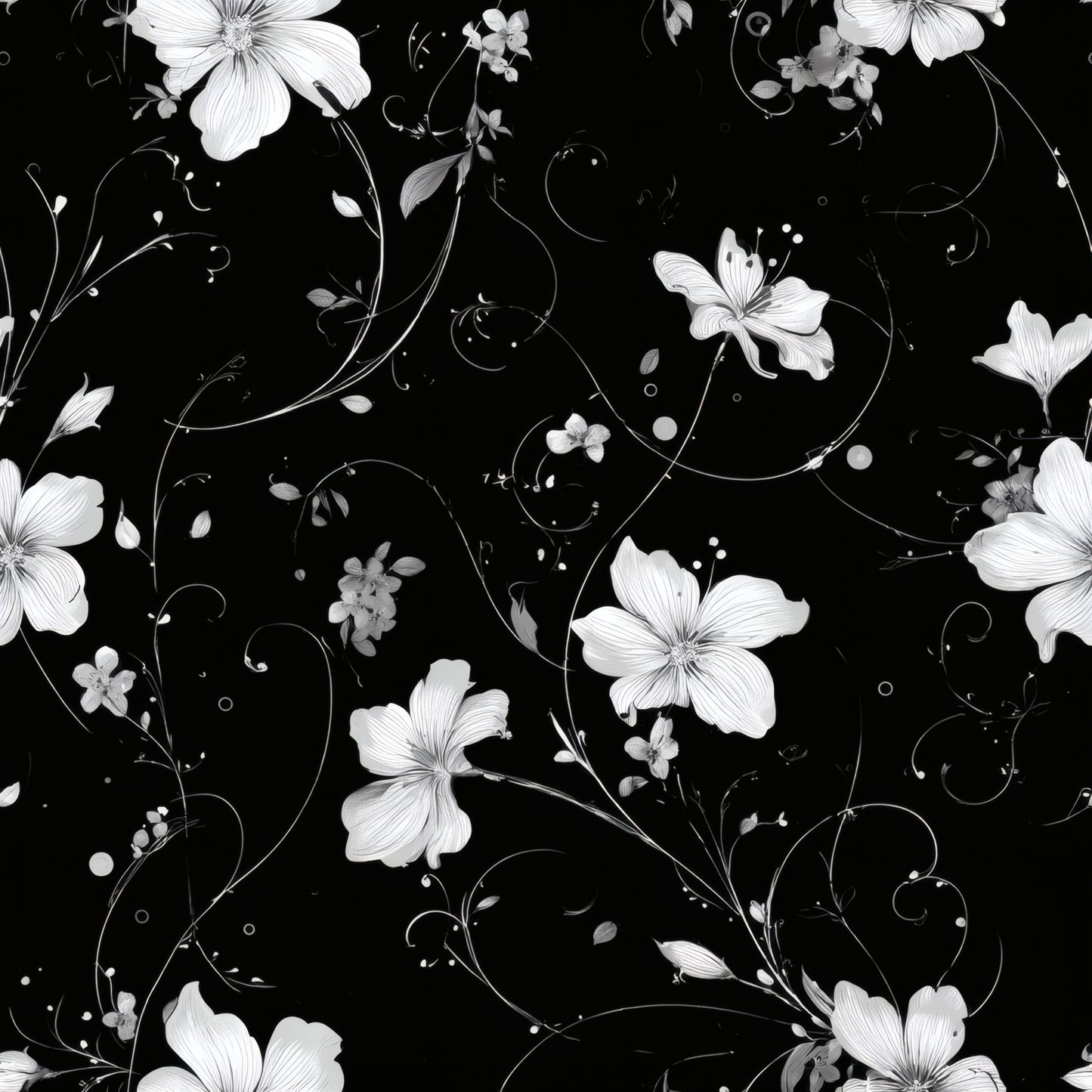 Monochrome Blossom Wallpaper