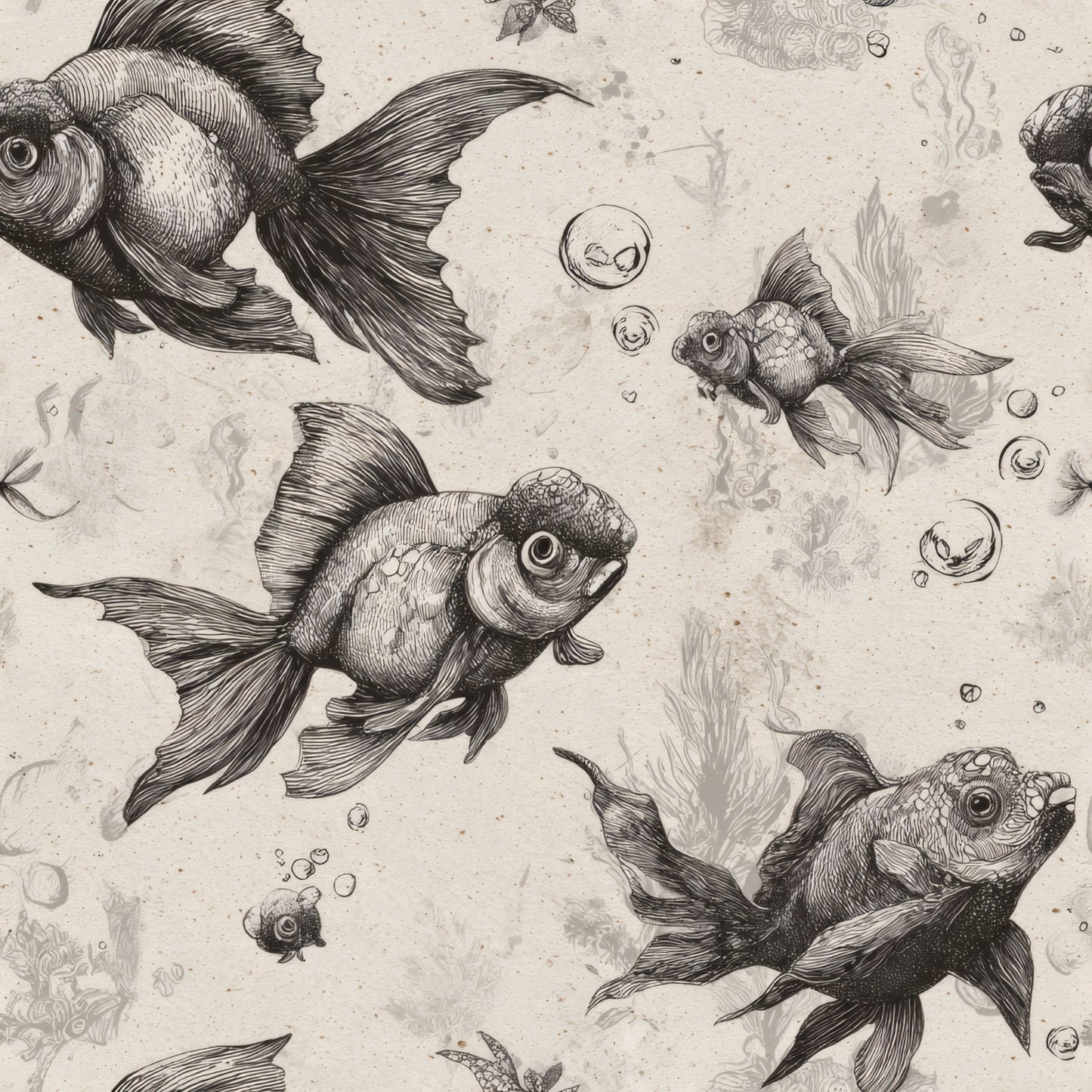 Etched Goldfish Wallpaper