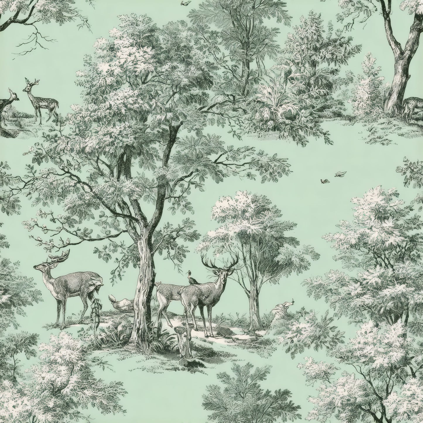 Verdant Toile Wallpaper