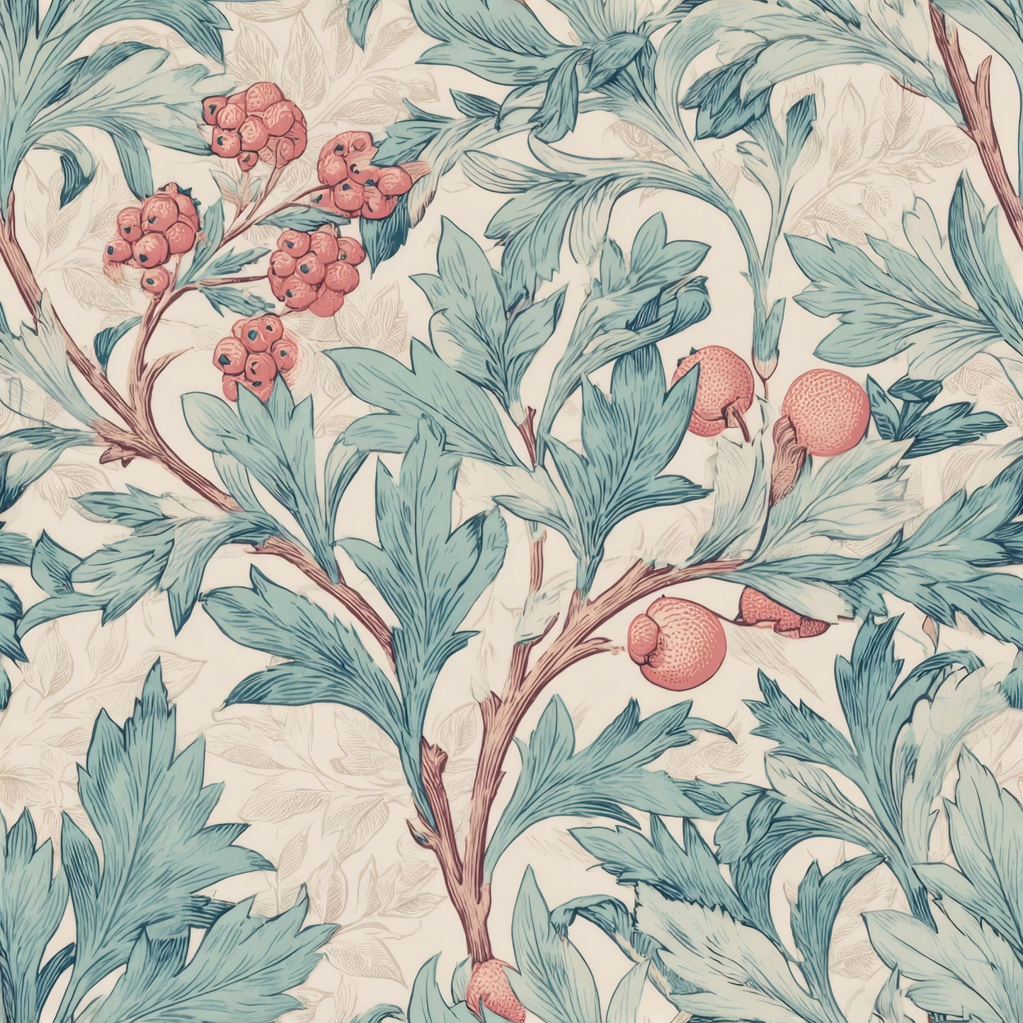 Teal Hawthorn Wallpaper