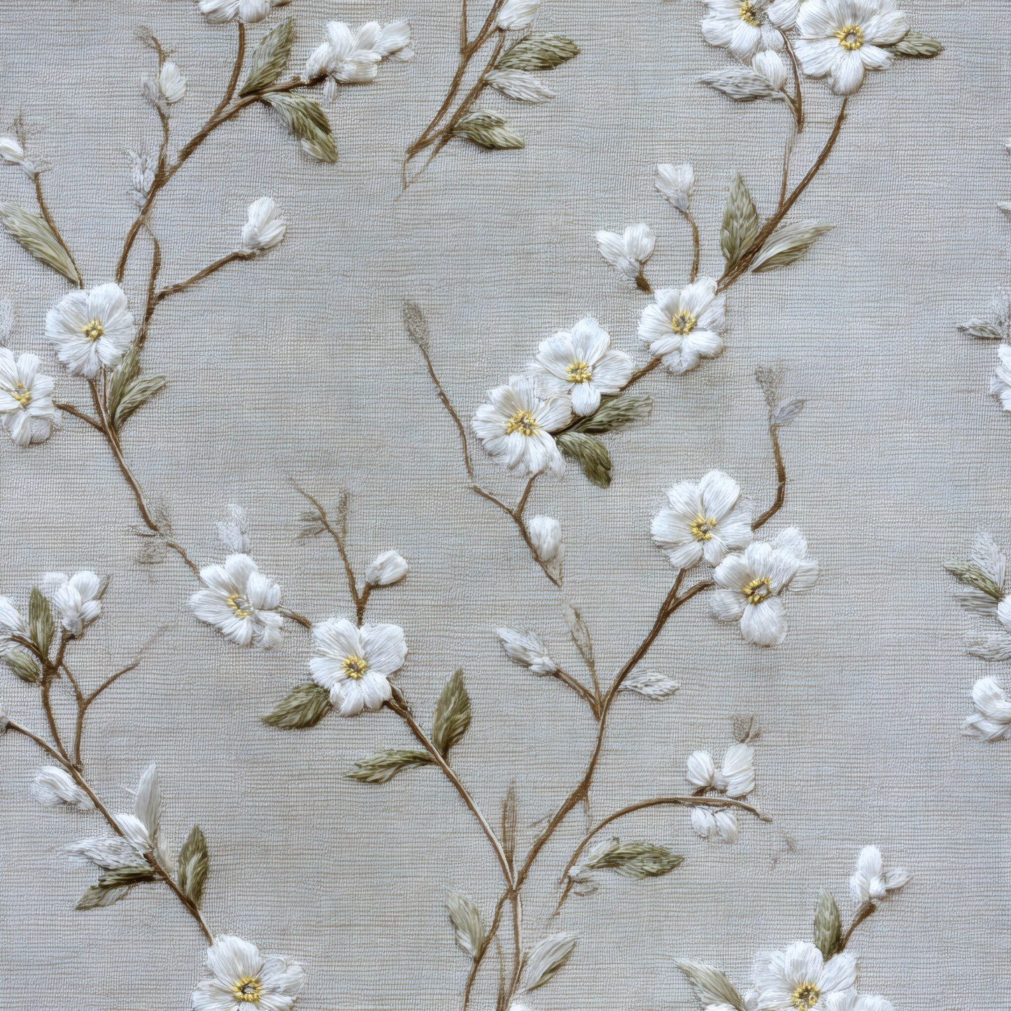 Greige Blossom Wallpaper