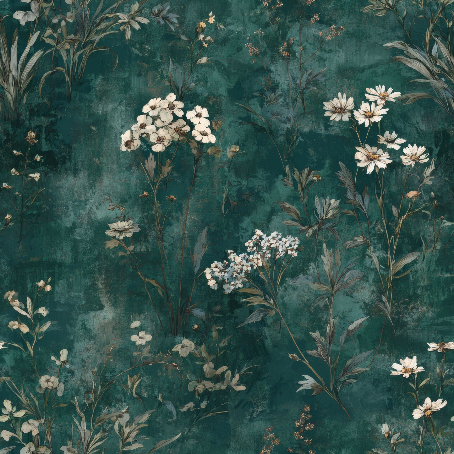 Teal Meadow Wallpaper