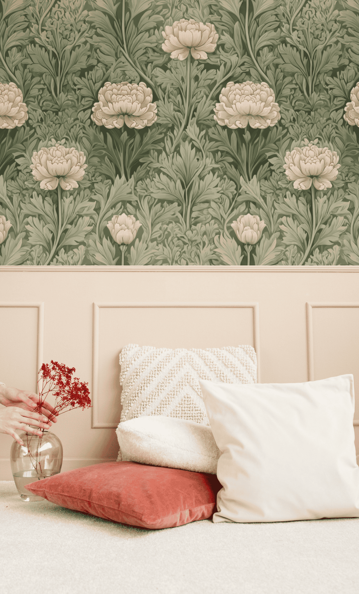 Misty Peony Wallpaper