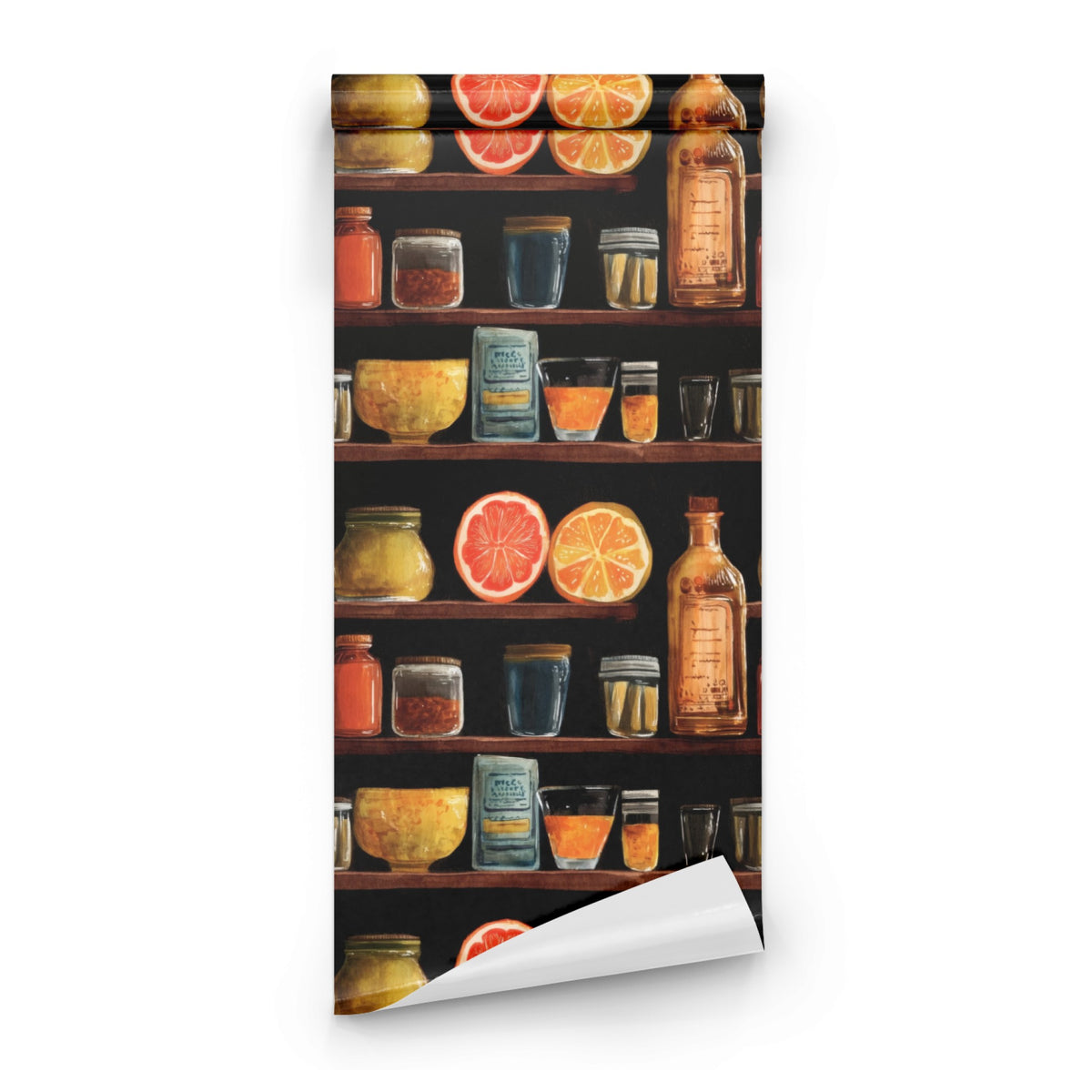 Roll of Apothecary Shelf large scale wallpaper