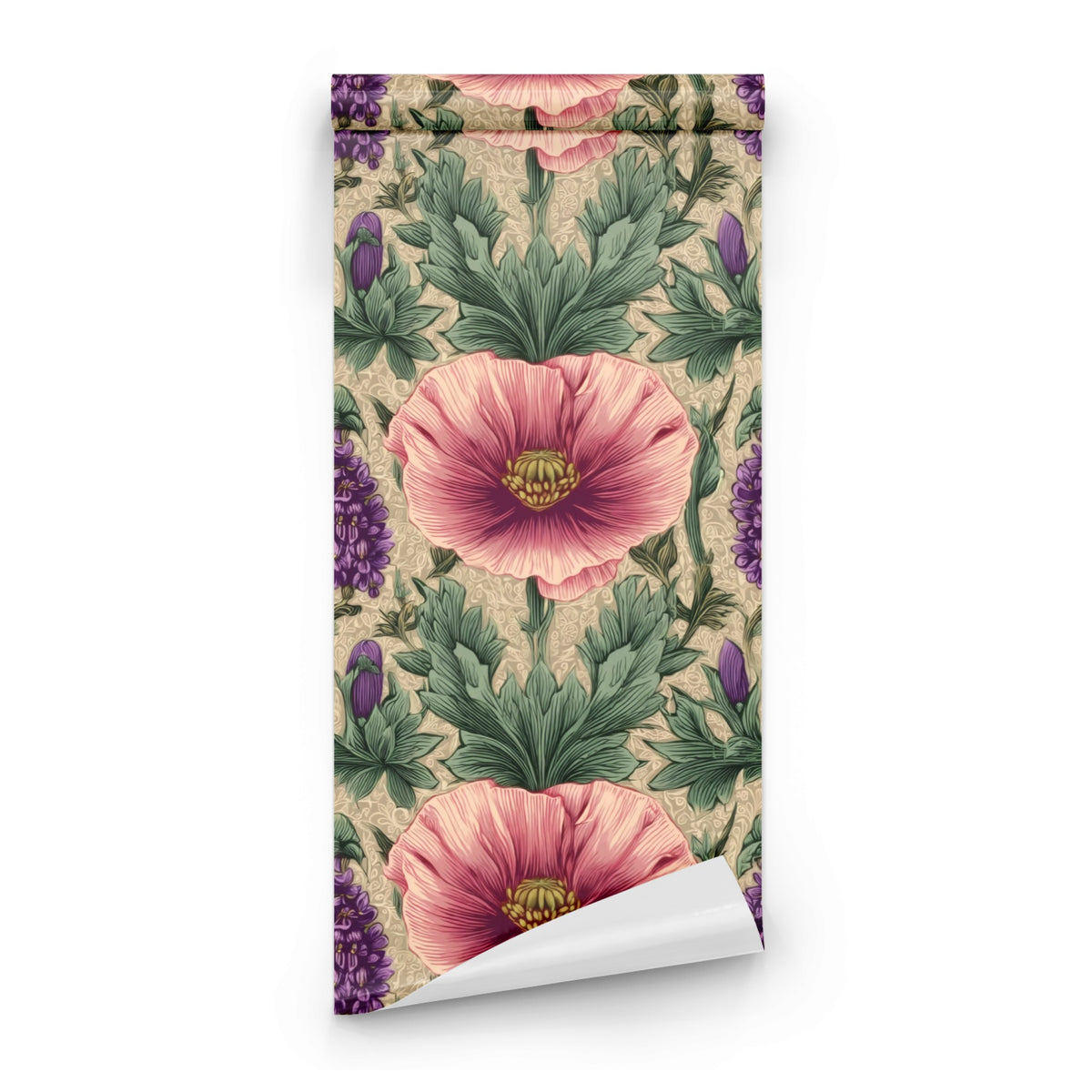 Roll of Blush Poppy large scale wallpaper