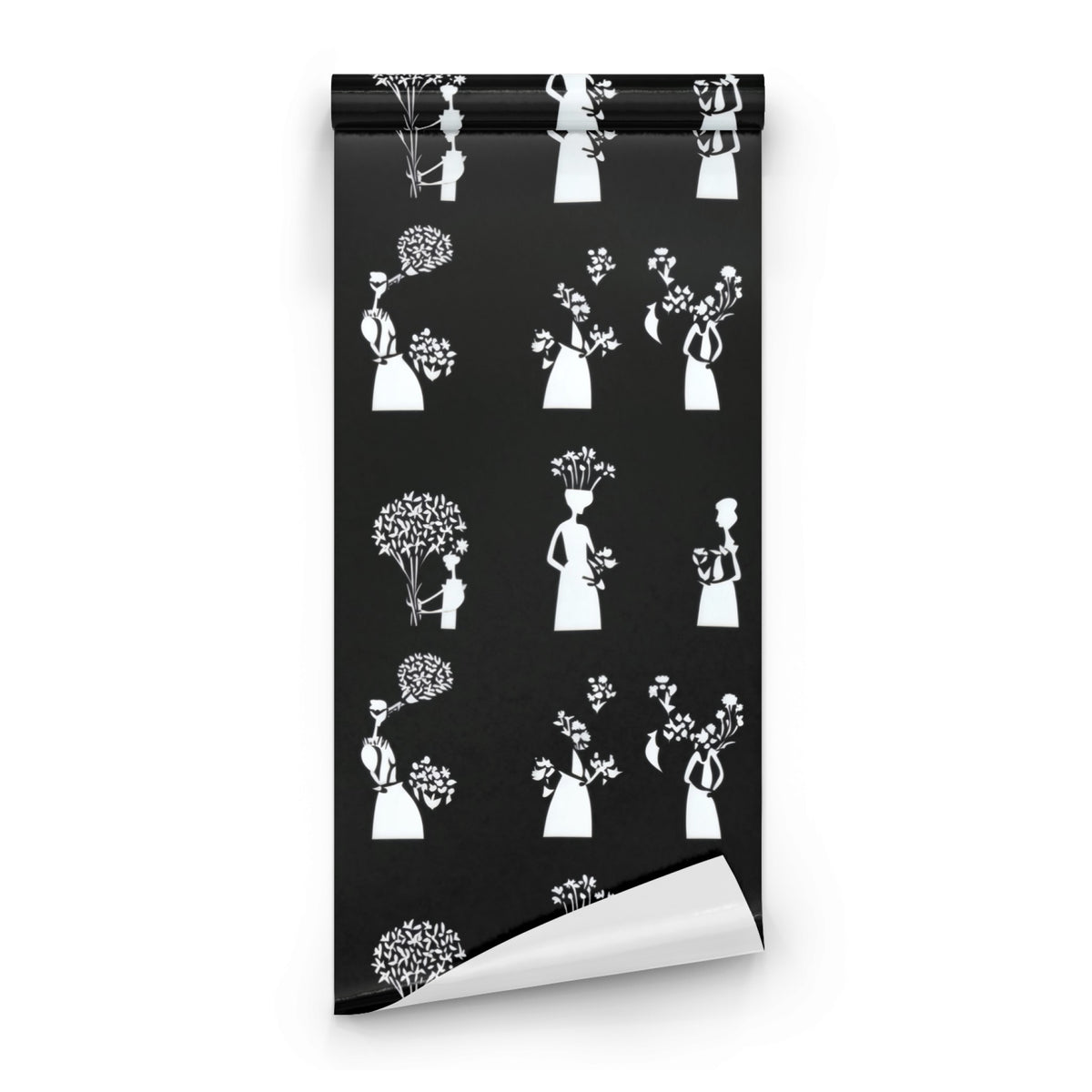 Roll of Bouquet Silhouette large scale wallpaper