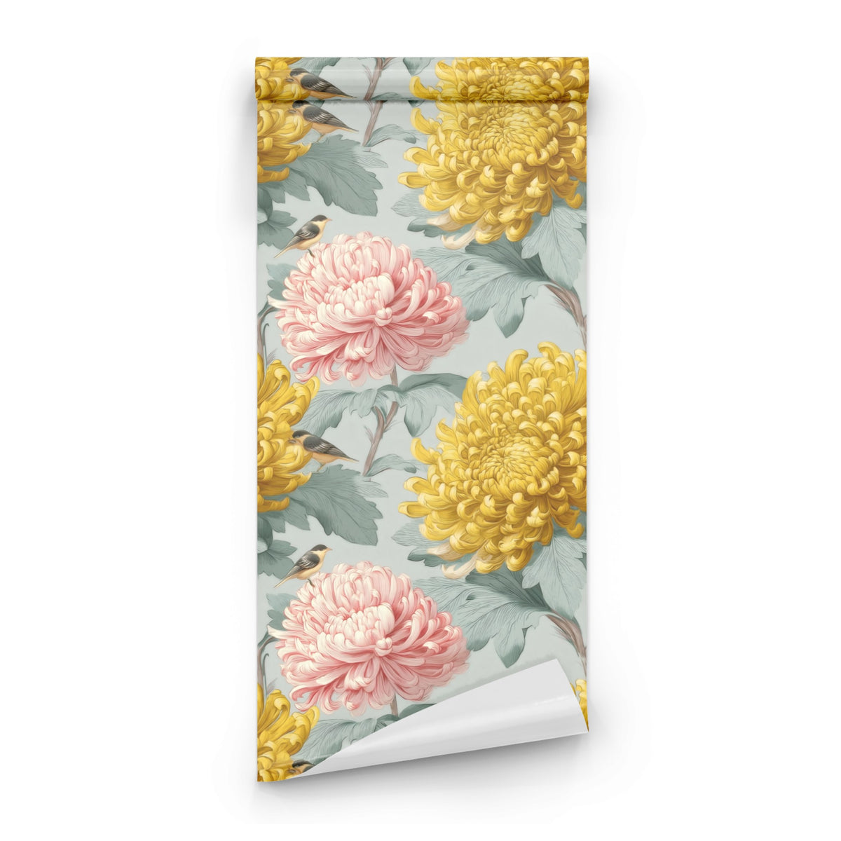 Roll of Chrysanthemum Perch large scale wallpaper