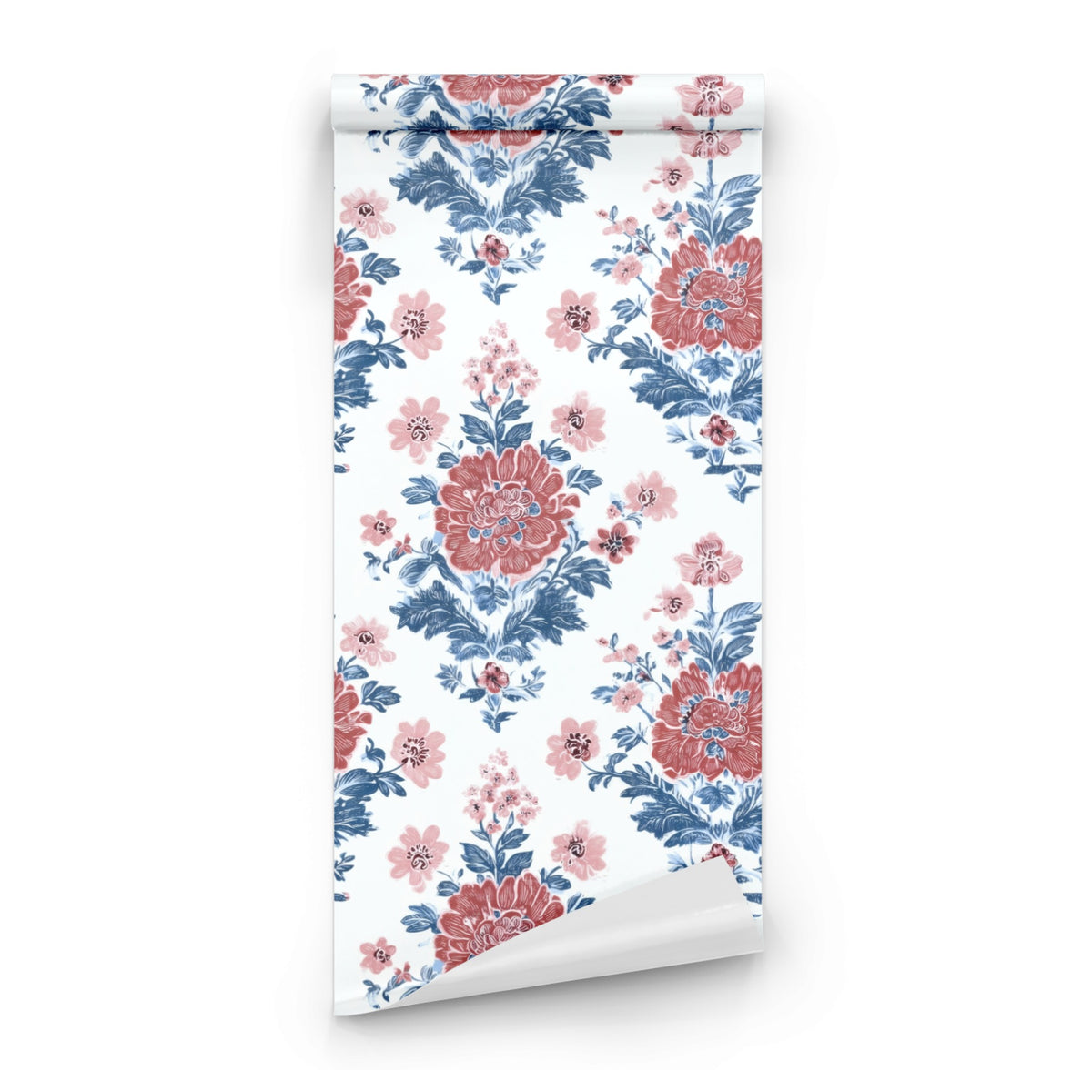 Roll of Claret Damask large scale wallpaper