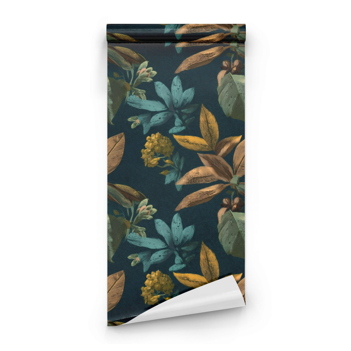 Roll of Copper Foliage large scale wallpaper
