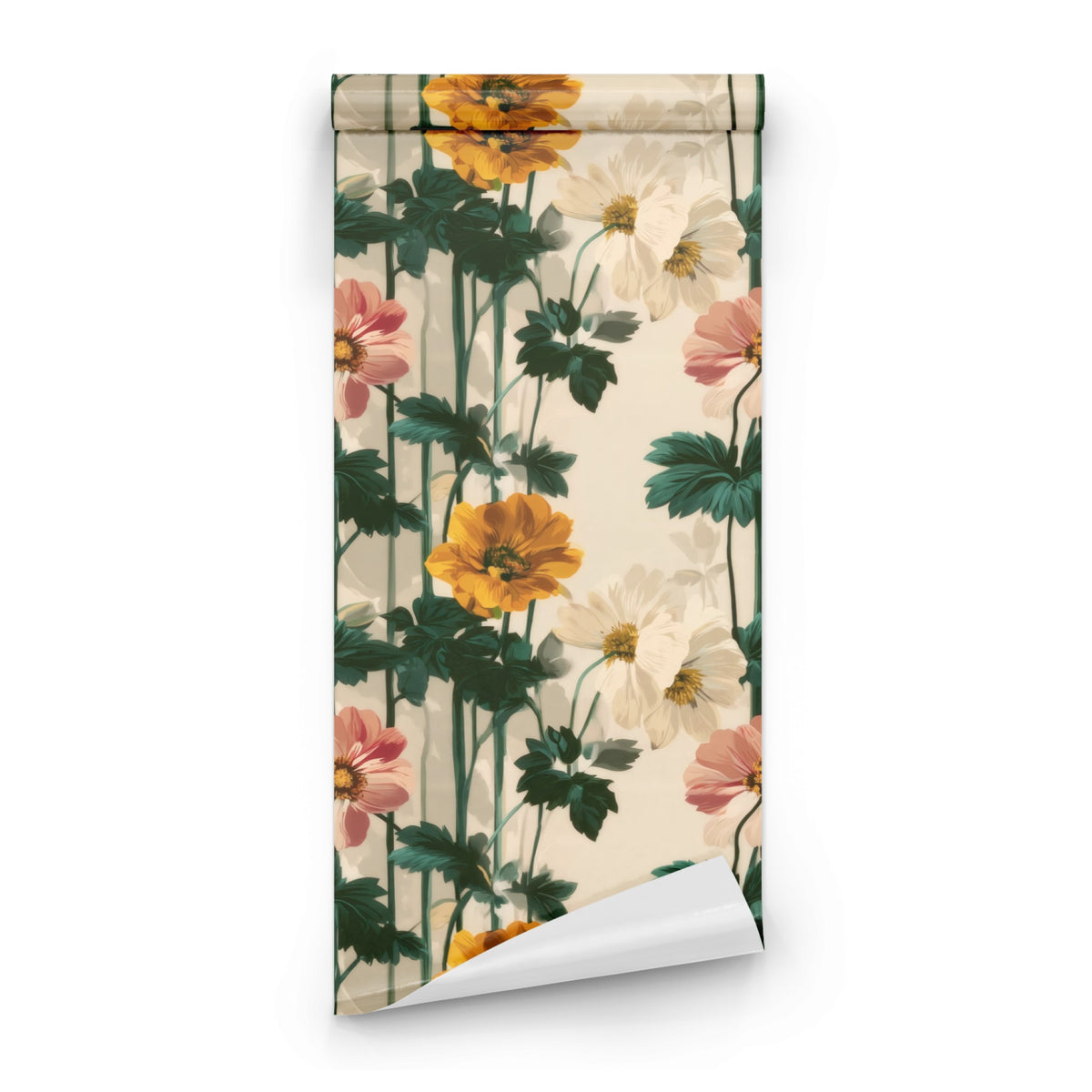 Roll of Coral Anemone large scale wallpaper