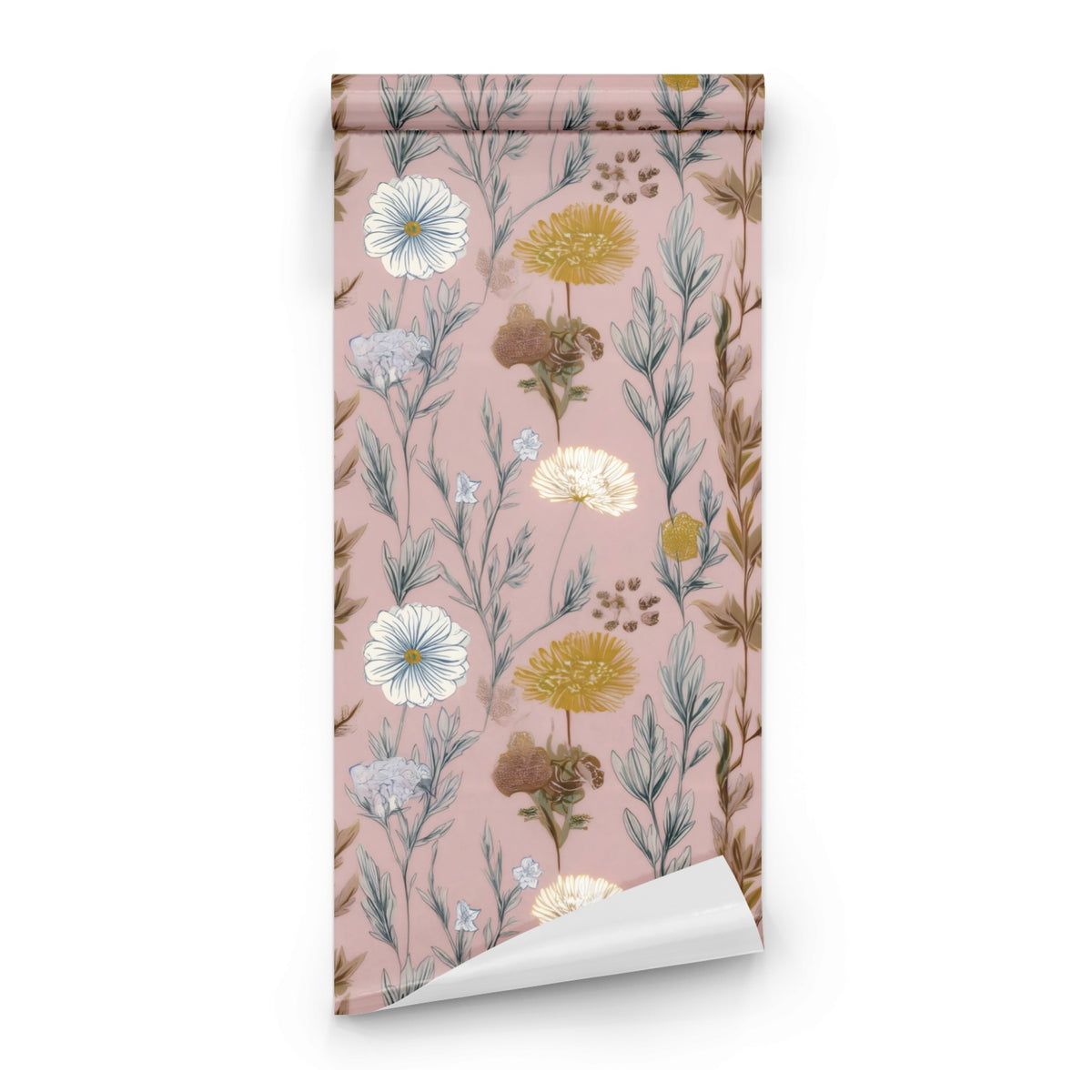 Roll of Dusty Wildflower large scale wallpaper