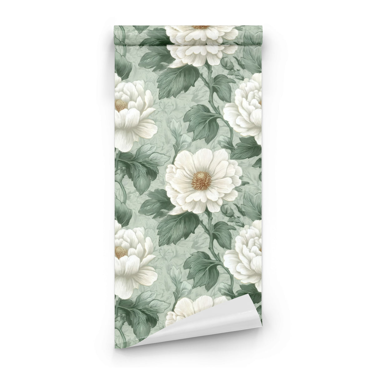 Roll of Etched Peony large scale wallpaper