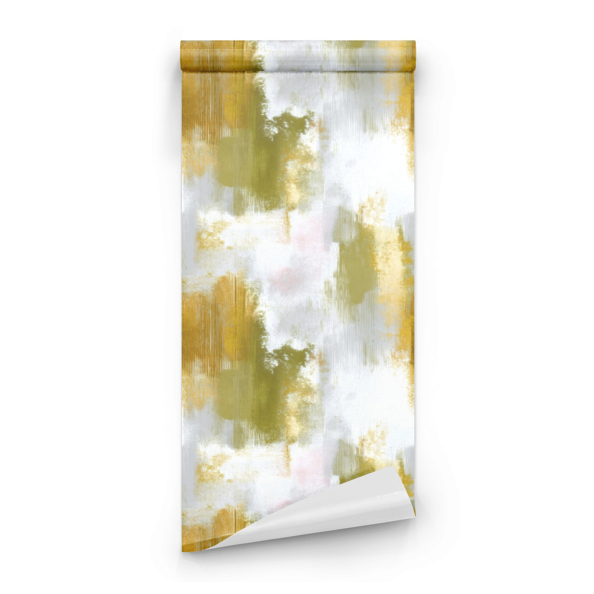 Roll of Gold Brushstroke large scale wallpaper