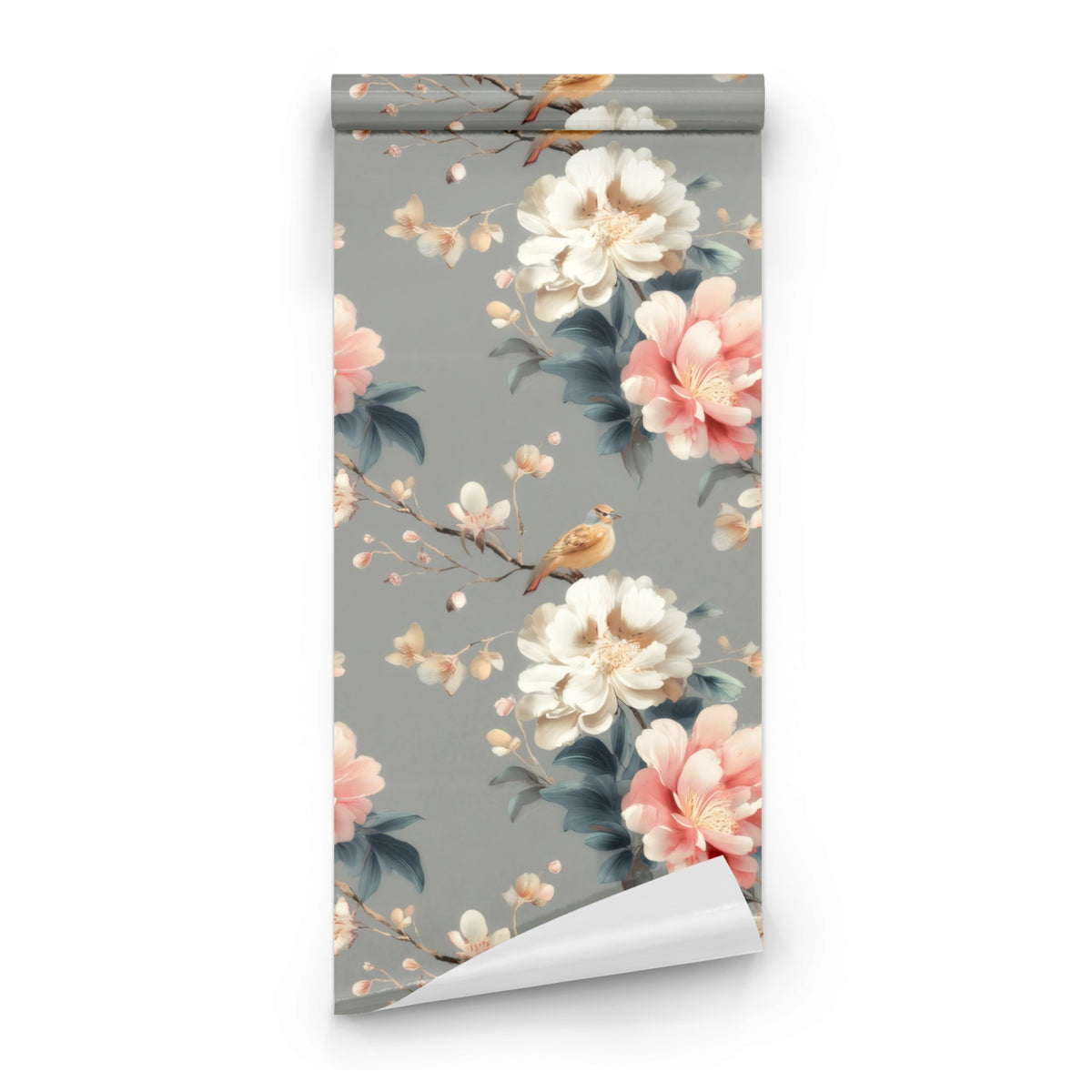 Roll of Grey Blossom large scale wallpaper