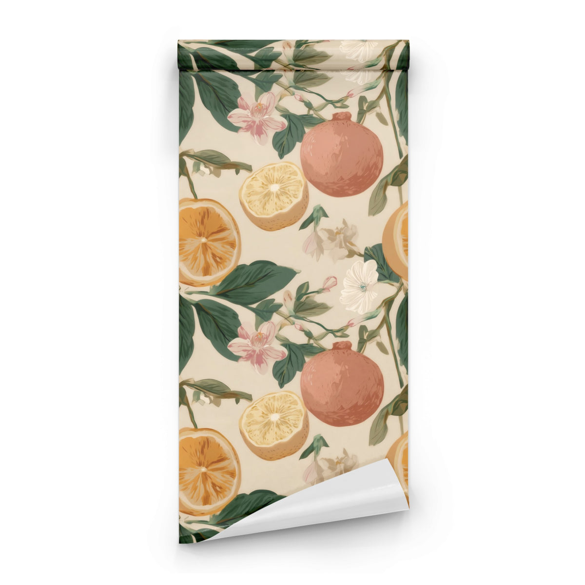 Roll of Ivory Citrus large scale wallpaper