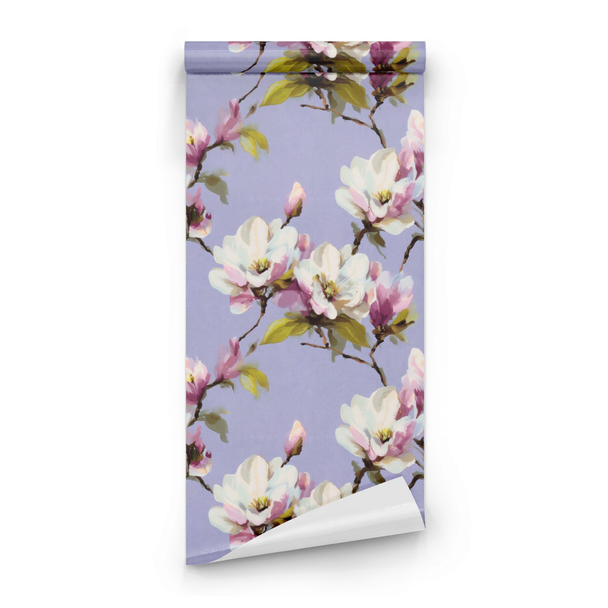 Roll of Lilac Magnolia large scale wallpaper