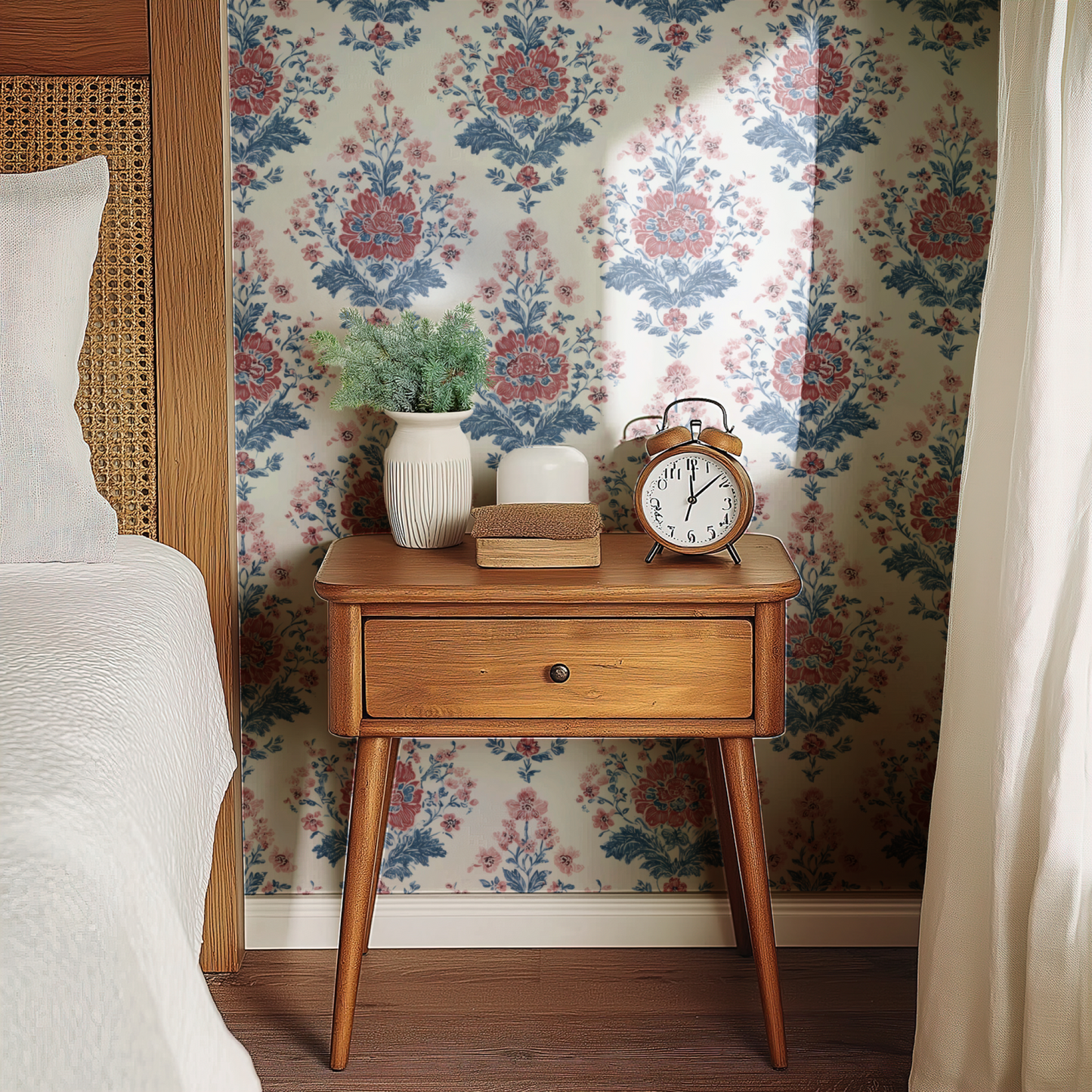 Claret Damask Wallpaper