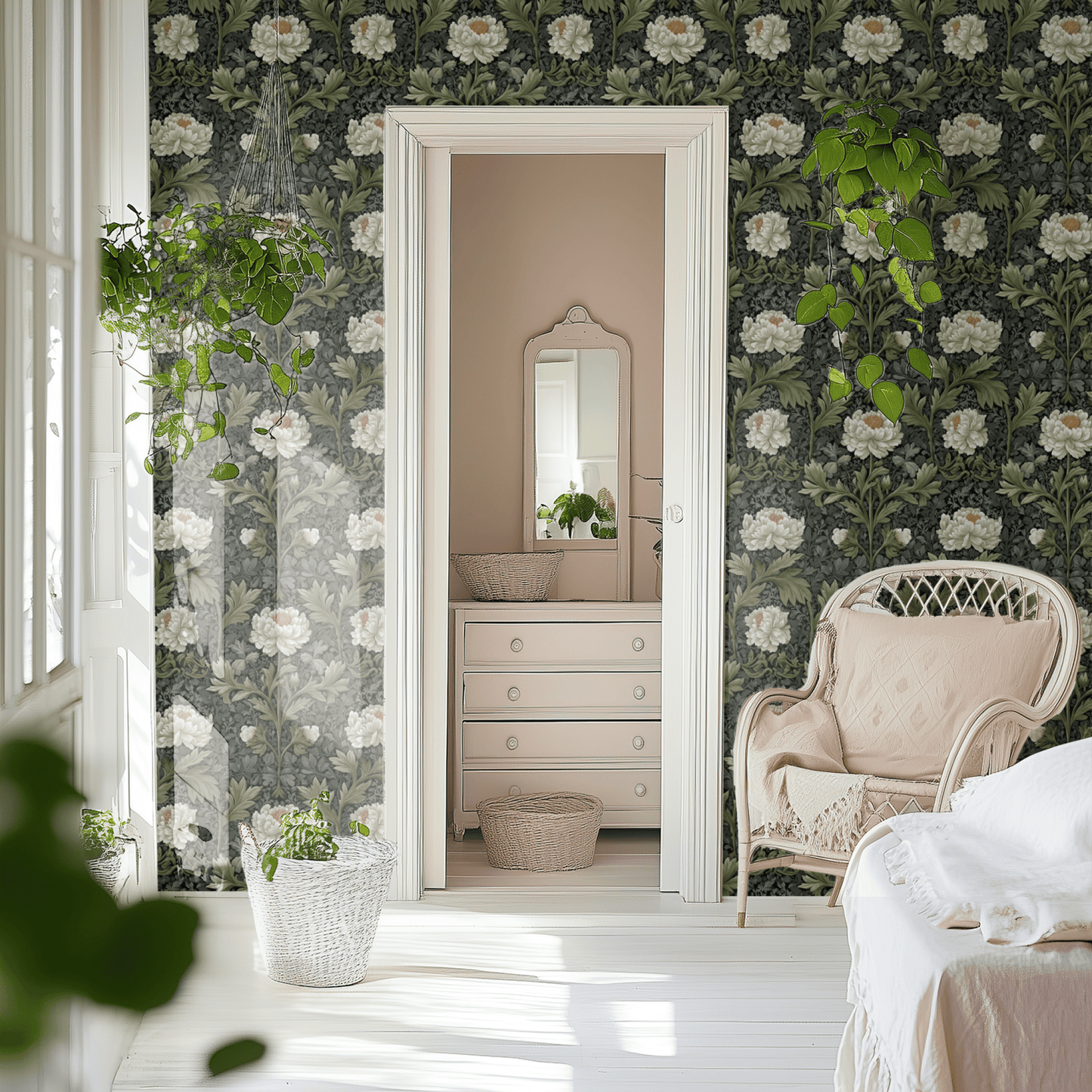 Engraved Peony Wallpaper
