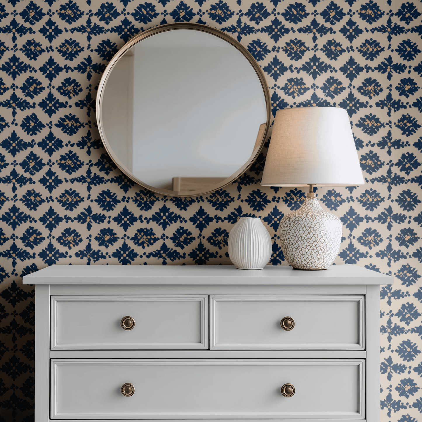 Azure Trellis Wallpaper