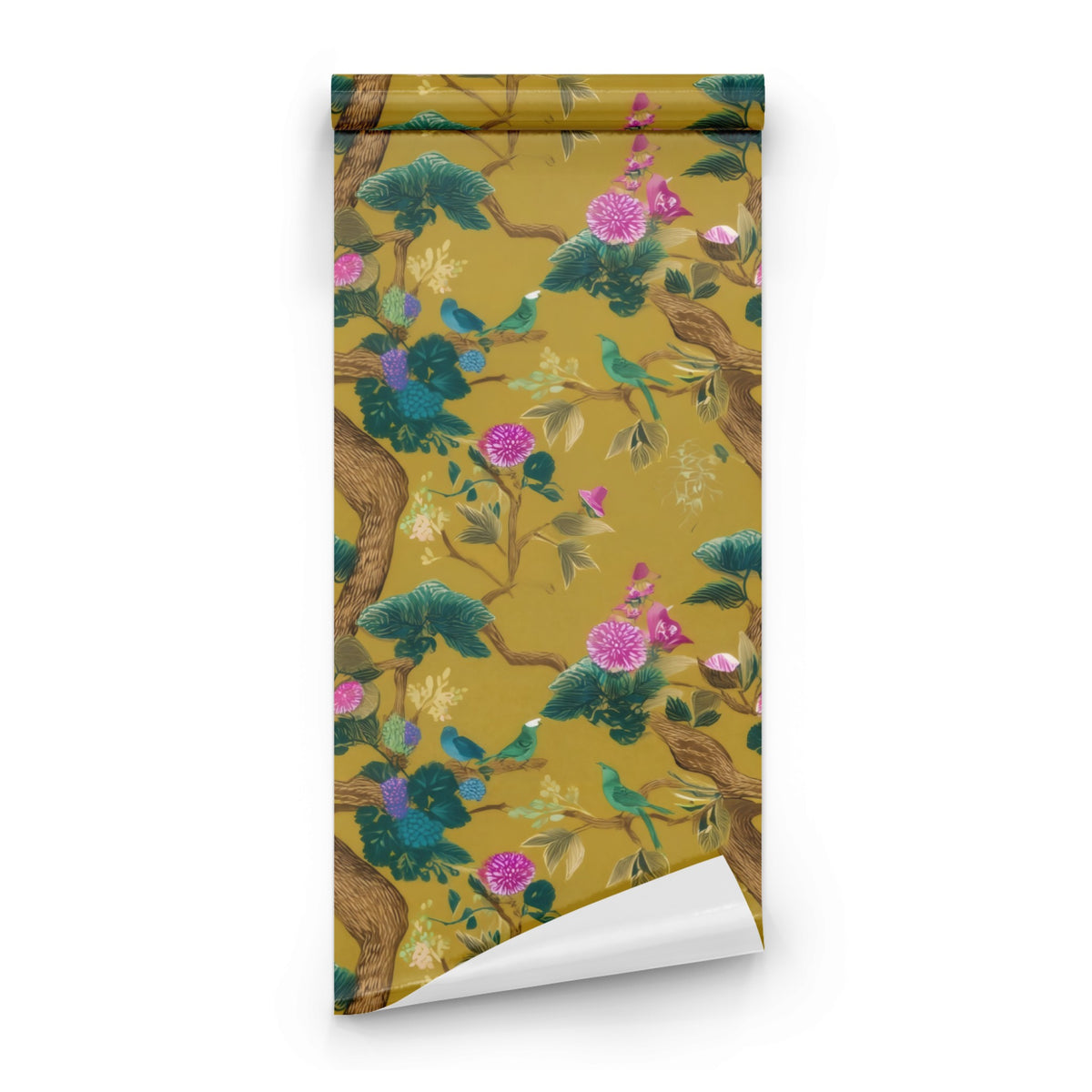 Roll of Mustard Peony large scale wallpaper
