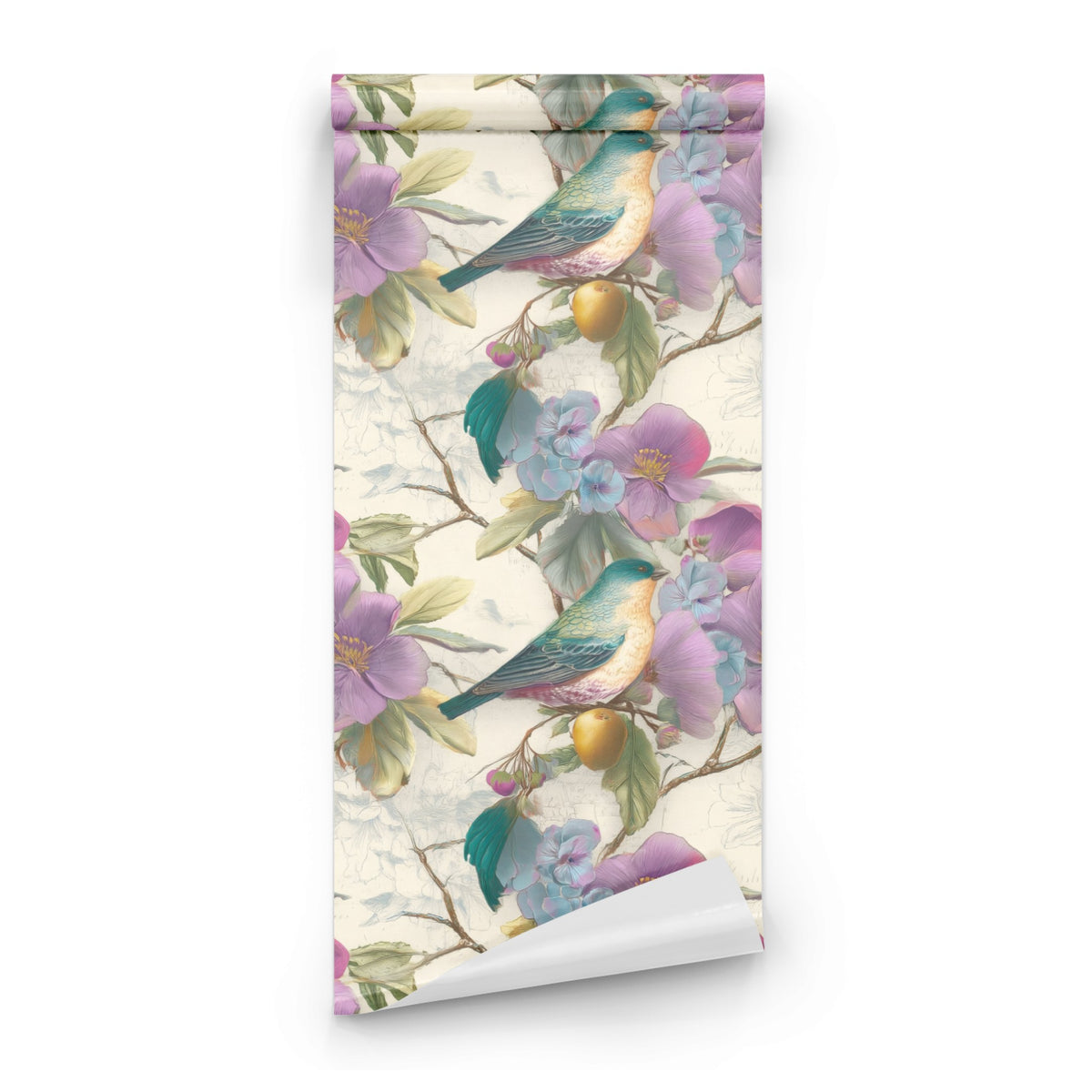 Roll of Parchment Birds large scale wallpaper