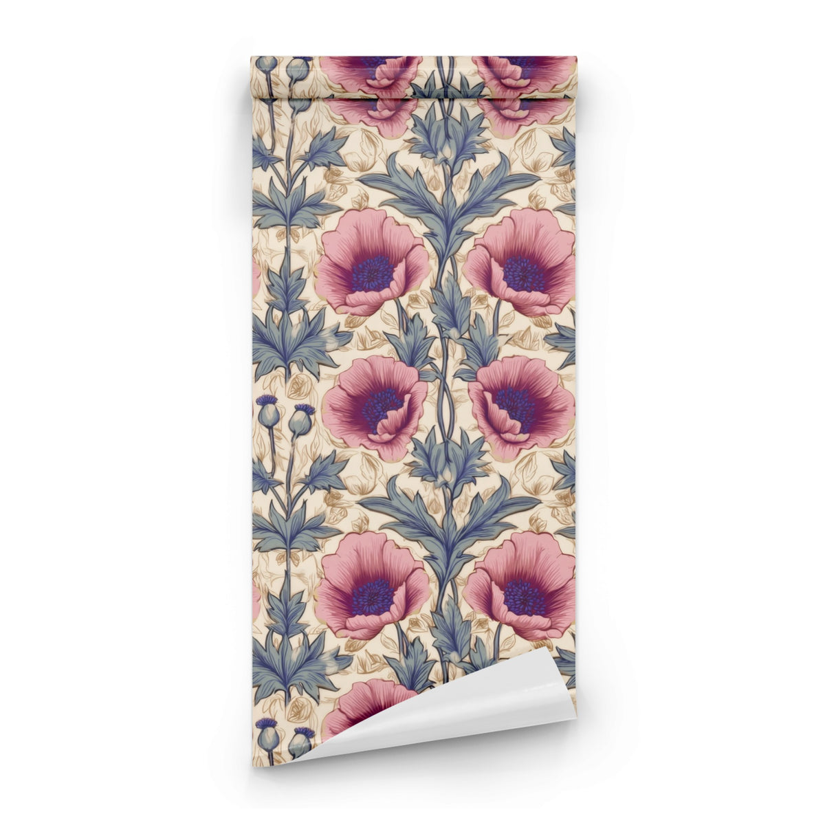 Roll of Pink Poppy large scale wallpaper
