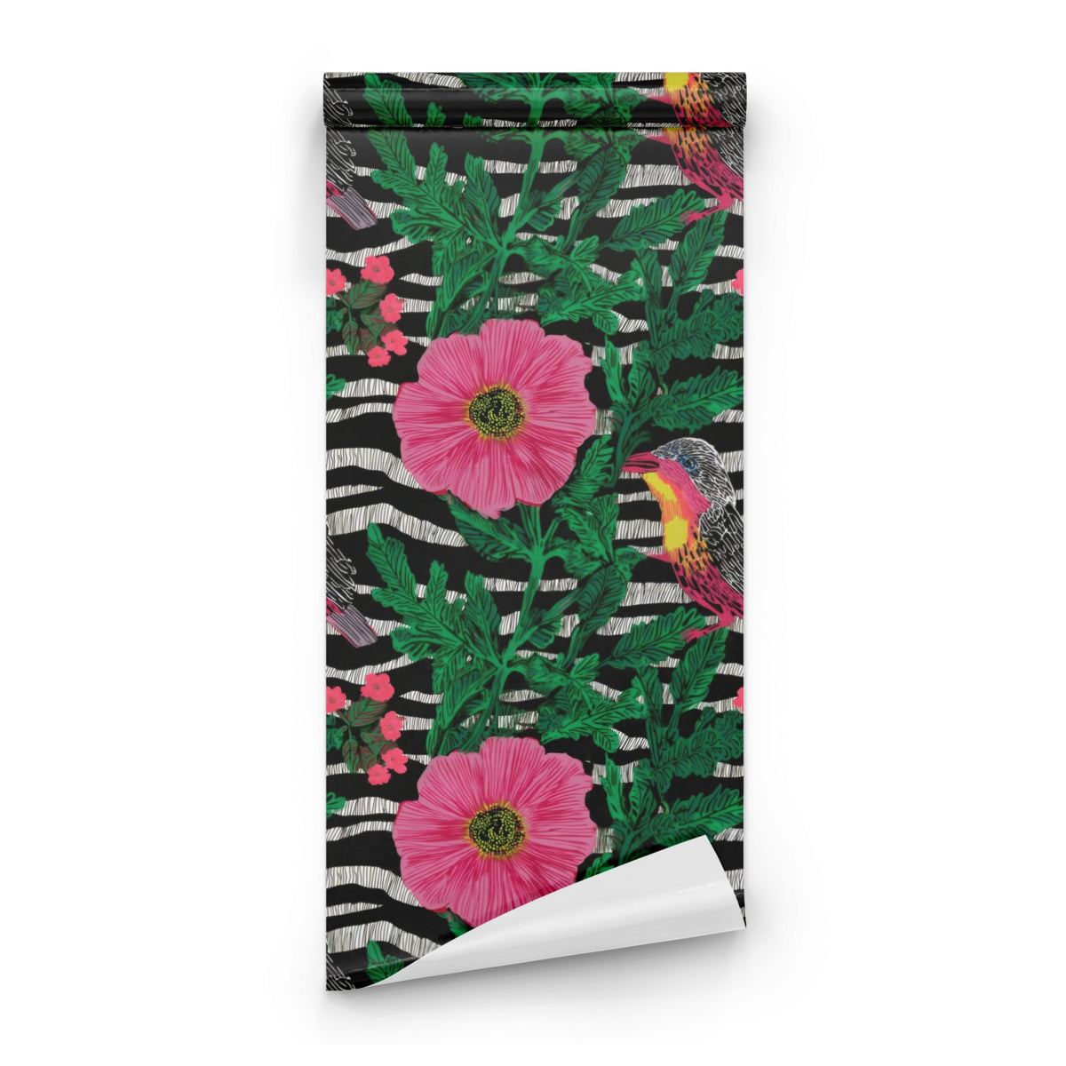 Roll of Pink Zebra large scale wallpaper