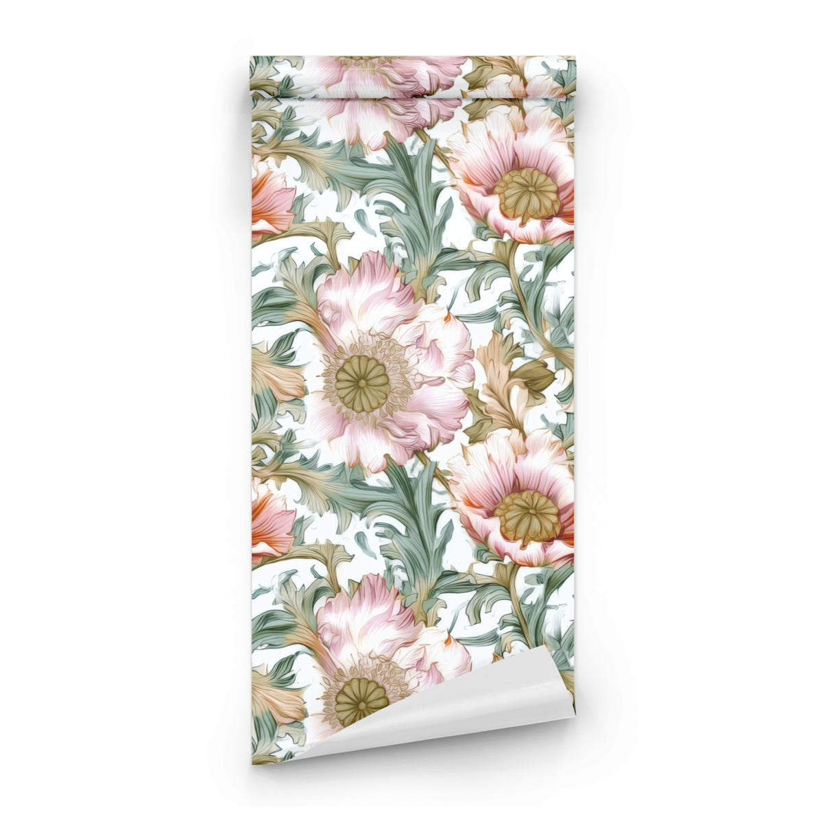 Roll of Poppy Scroll large scale wallpaper