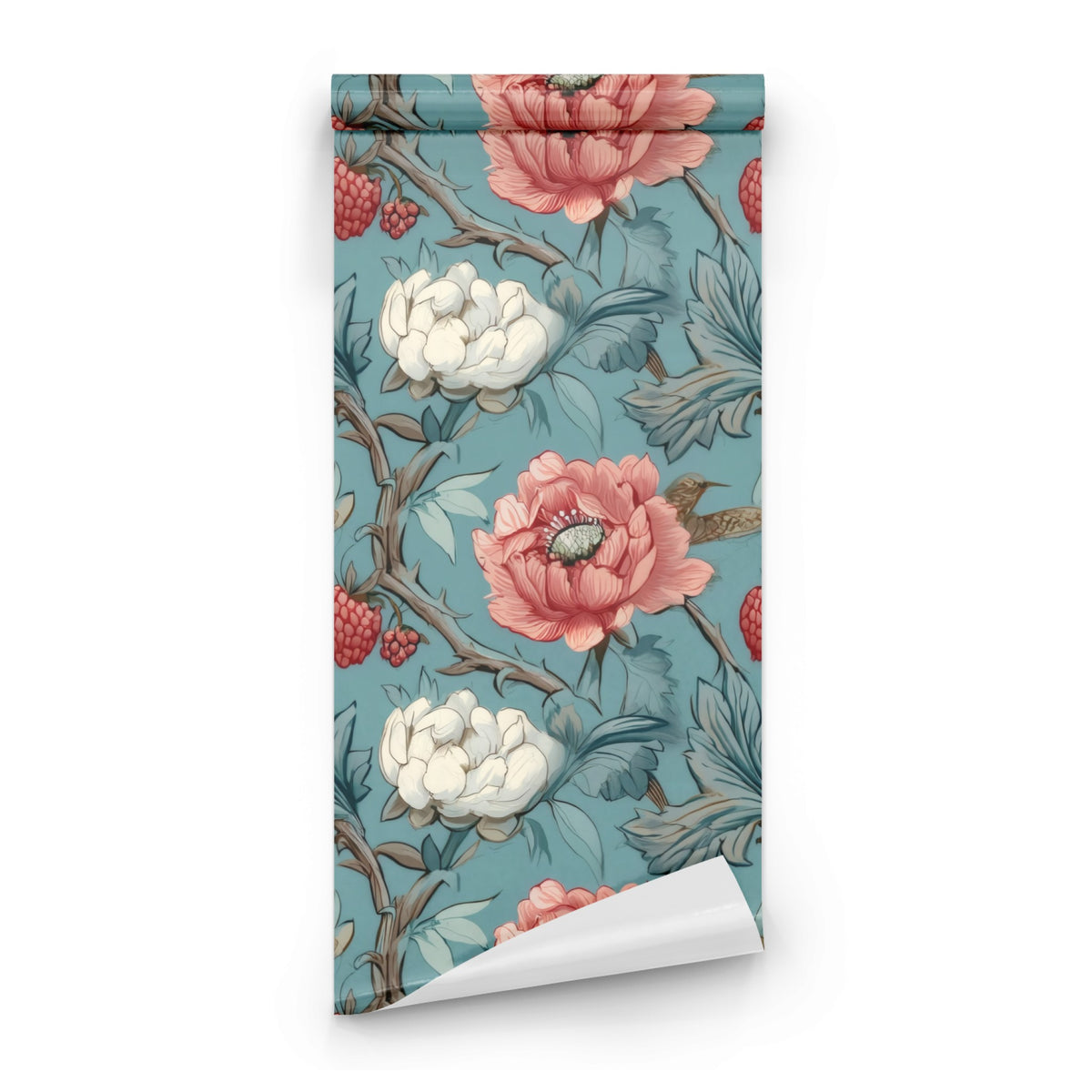 Roll of Raspberry Thrush large scale wallpaper