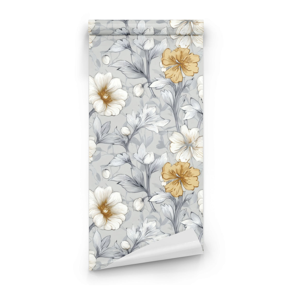 Roll of Silver Blossom large scale wallpaper