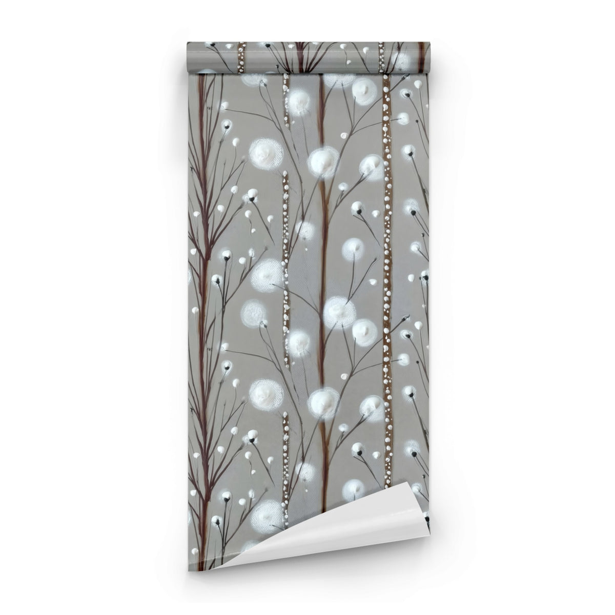Roll of Silver Sprigs large scale wallpaper