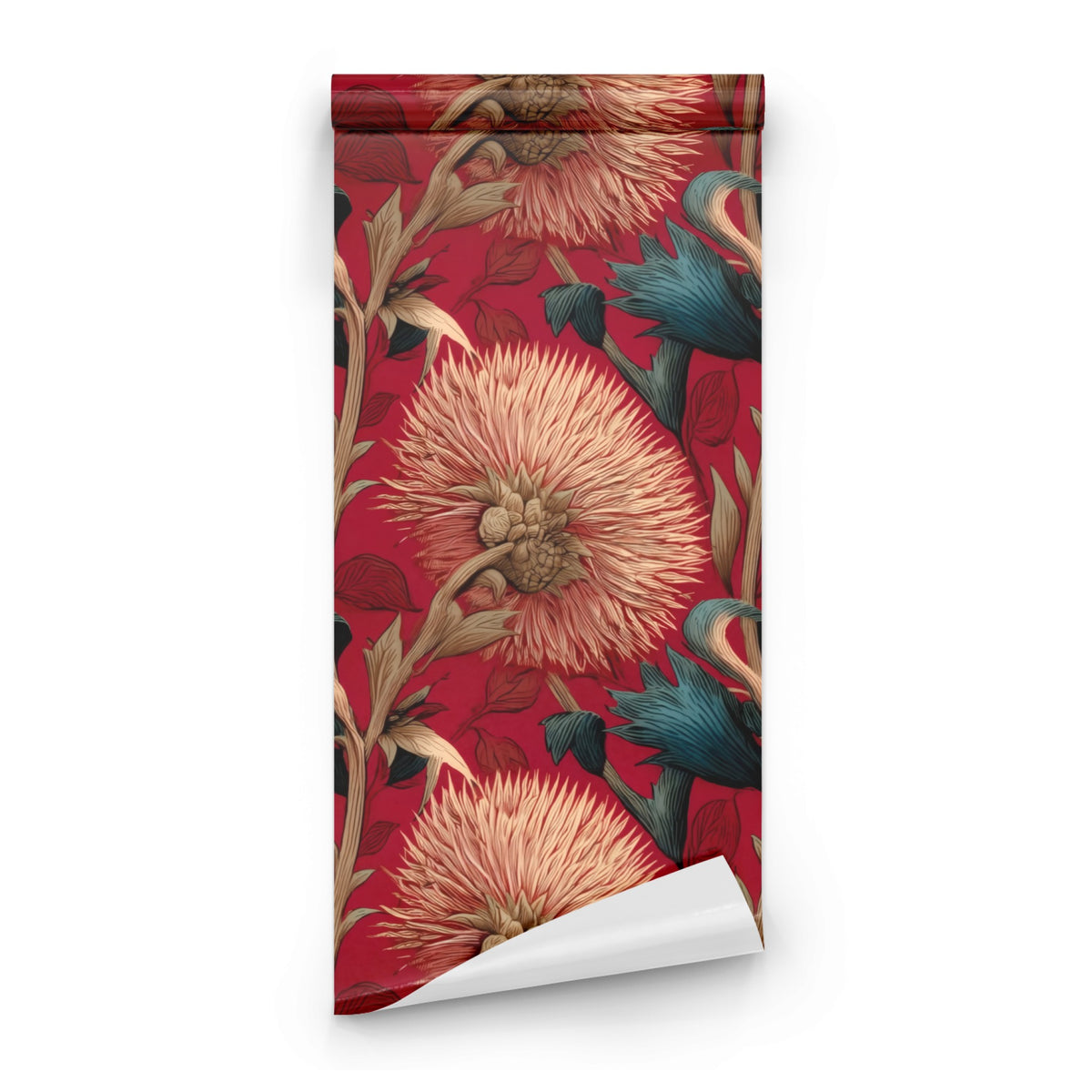 Roll of Teal Thistle large scale wallpaper