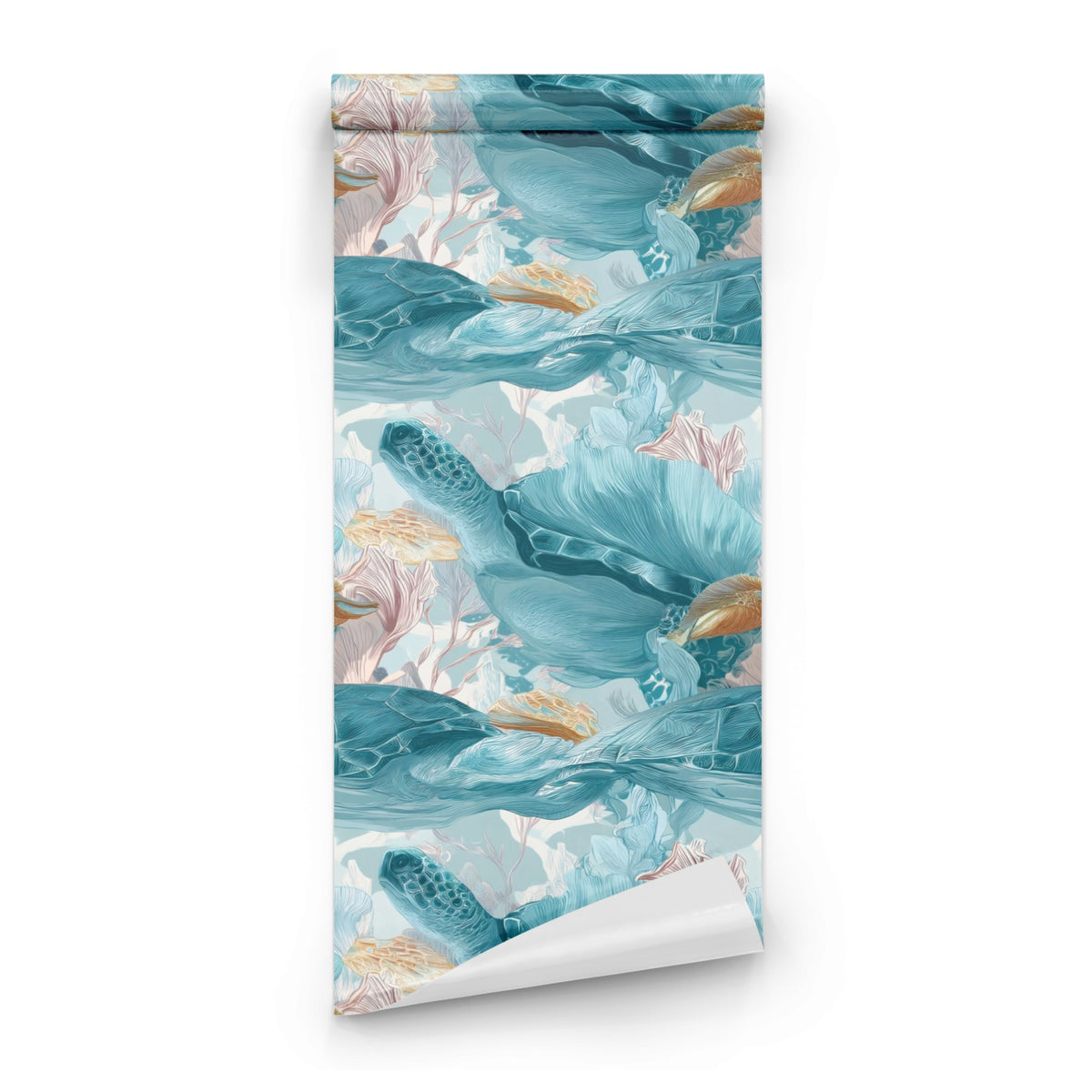 Roll of Teal Turtle large scale wallpaper
