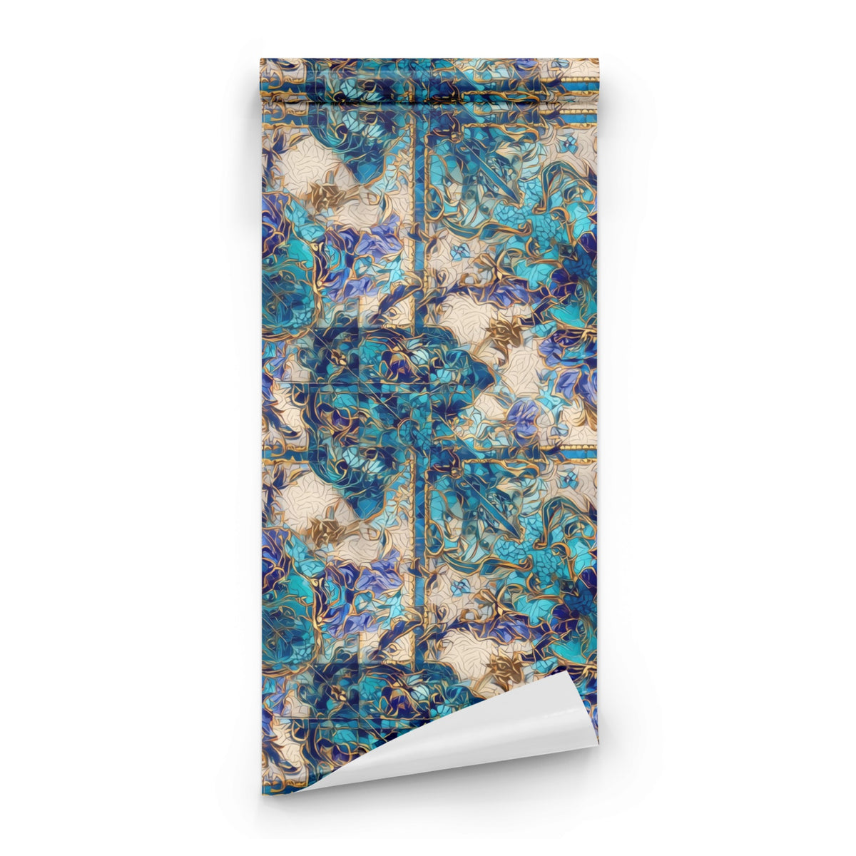 Roll of Turquoise Mosaic large scale wallpaper