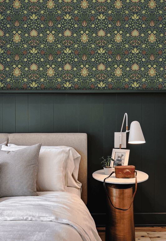 William Morris Persian Green | Green Floral Wallpaper