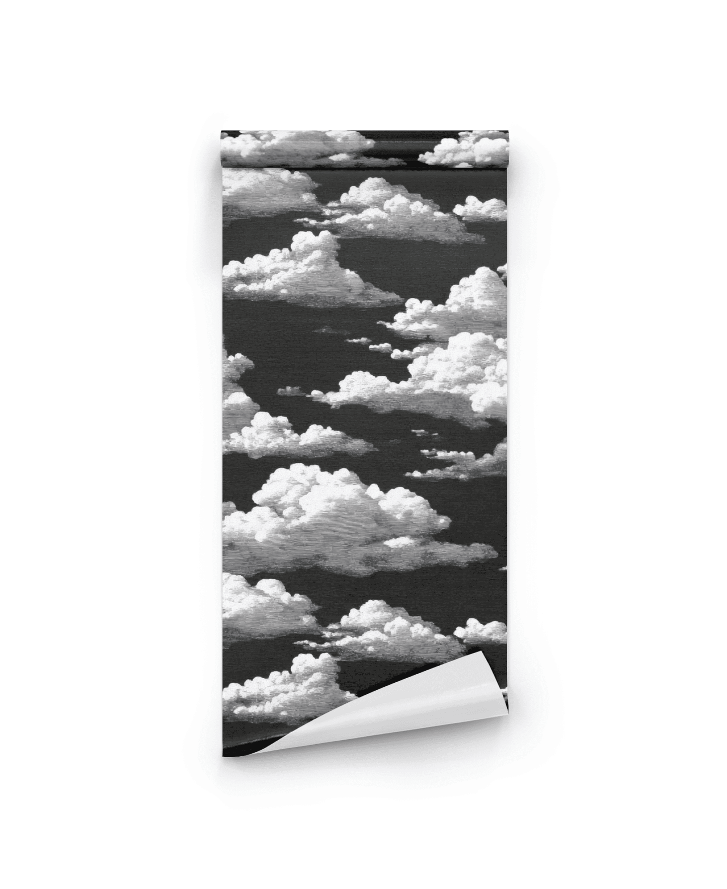 The Nimbus Dream Wallpaper features a dreamy nightscape with white fluffy clouds on a black background.