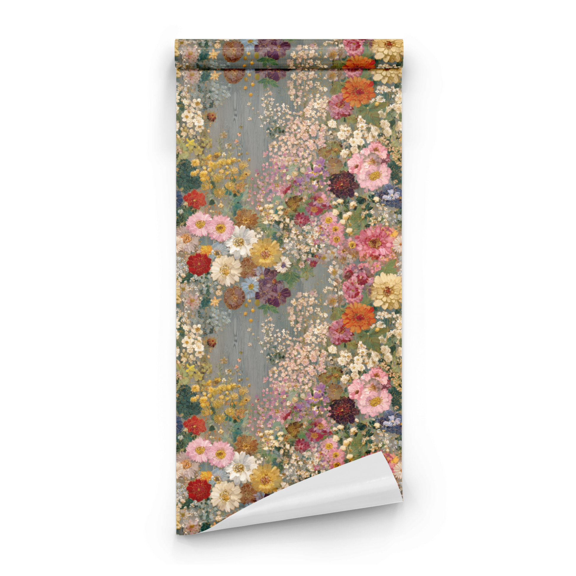 Textured Garden | Green Floral Wallpaper | Cottagecore - Roll Preview