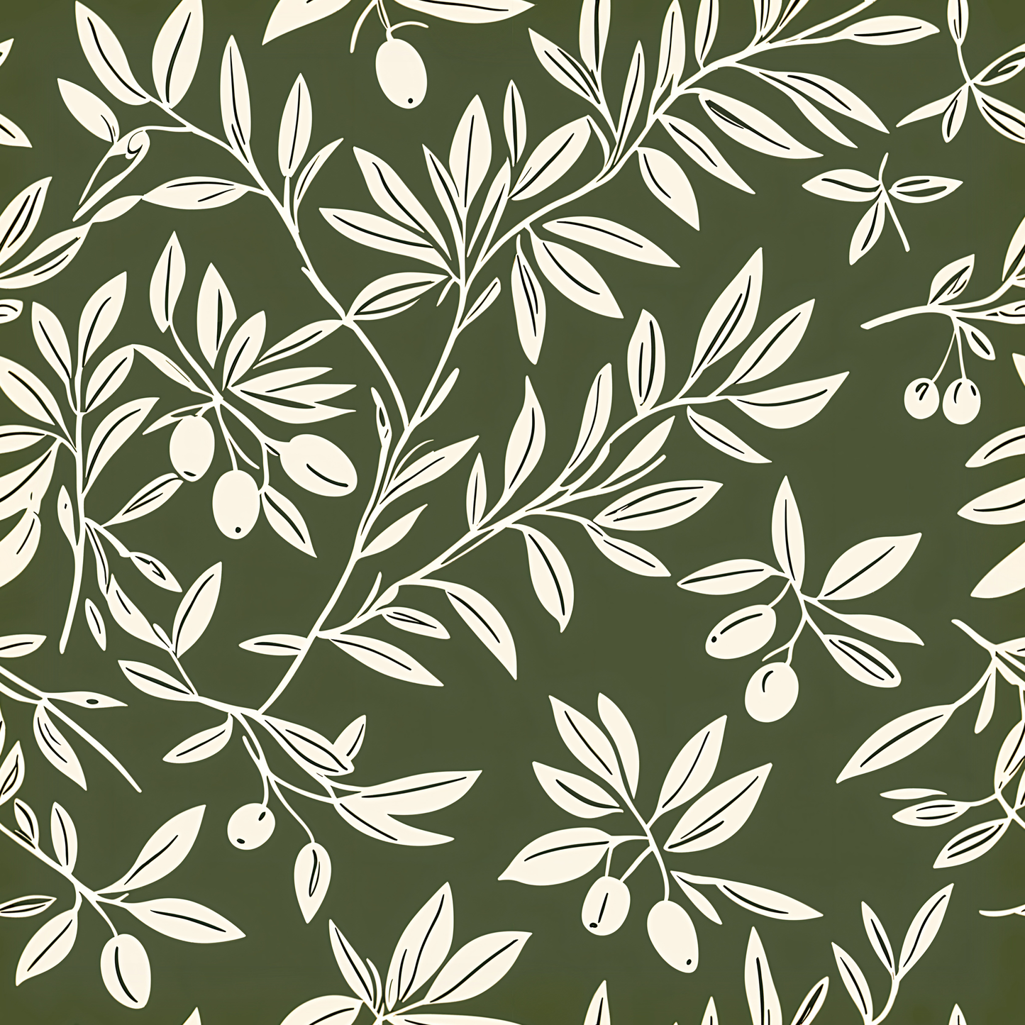 Olive Grove Retro Wallpaper