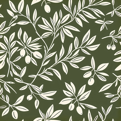 Olive Grove Retro Wallpaper