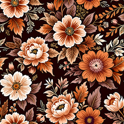 Baroque Floral Amber Wallpaper