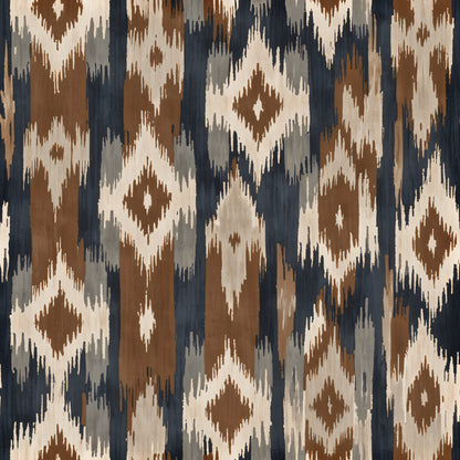 Rustic Ikat Earthtone Wallpaper