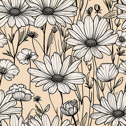 Botanical Beige Retro Wallpaper