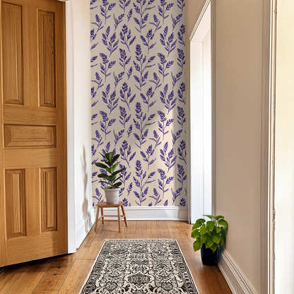 Lavender Sketch Botanical Wallpaper