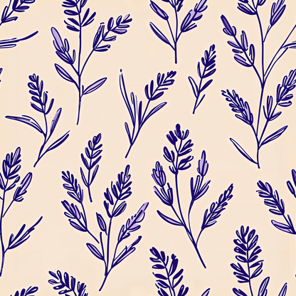 Lavender Sketch Botanical Wallpaper