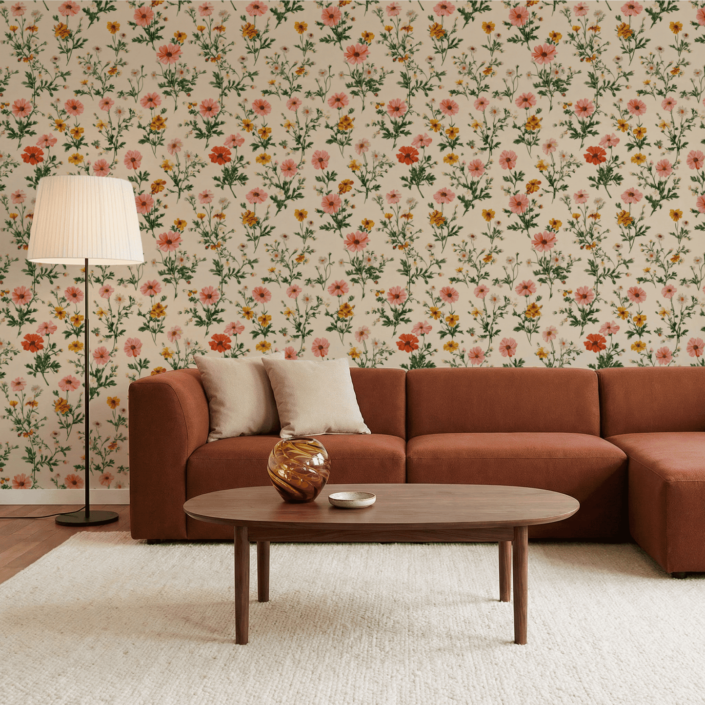 Apricot Meadow Wallpaper