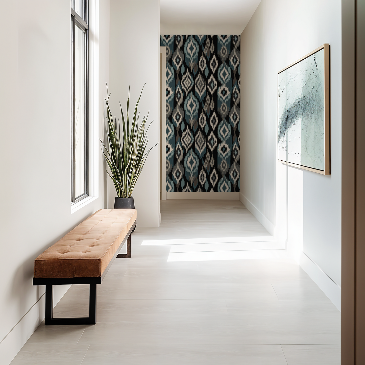 Ikat Earth Tones Wallpaper